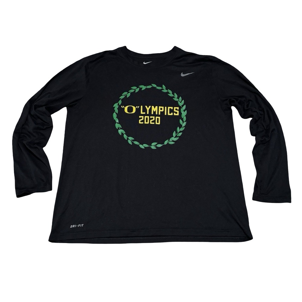 Nike Women's Oregon Ducks "O"lympics Long Sleeve Dri-Fit Shirt Size XL 22.5x28